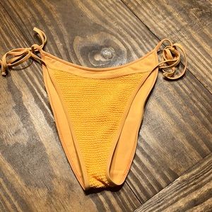 High waisted coral bikini bottoms